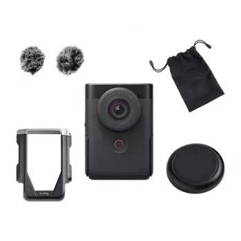 Canon PowerShot V10 Black Vlogging komplekts 4K UHD 1 collu CMOS kamera ar mini statīva rokturi