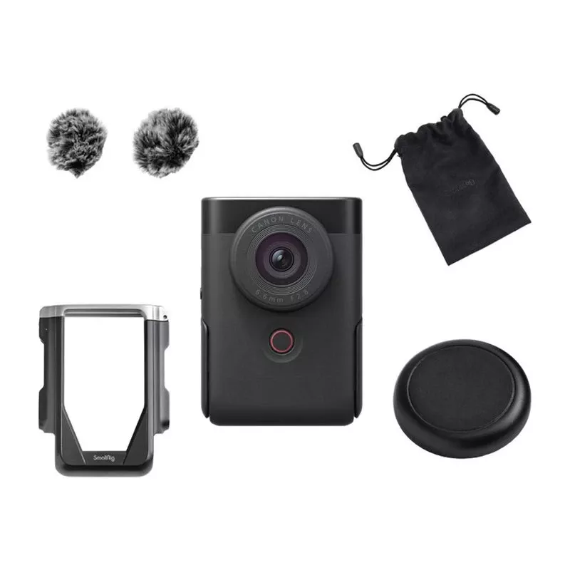 Canon PowerShot V10 Black Vlogging komplekts 4K UHD 1 collu CMOS kamera ar mini statīva rokturi