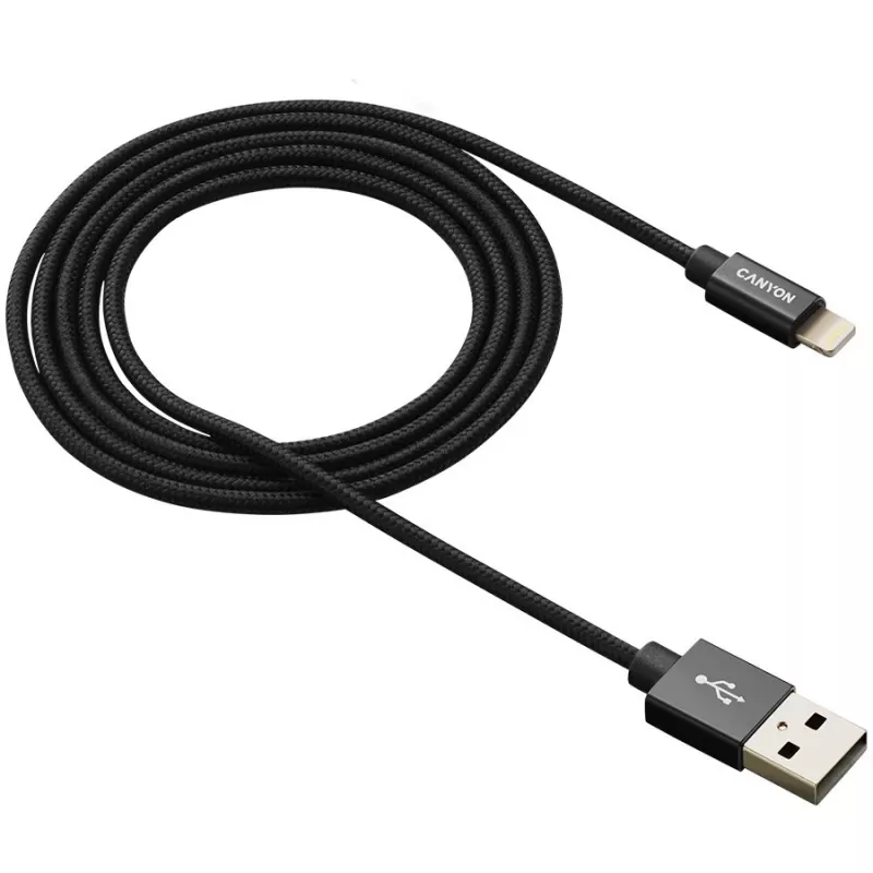 Canyon Charge & Sync MFI kabelis 1m Melns
