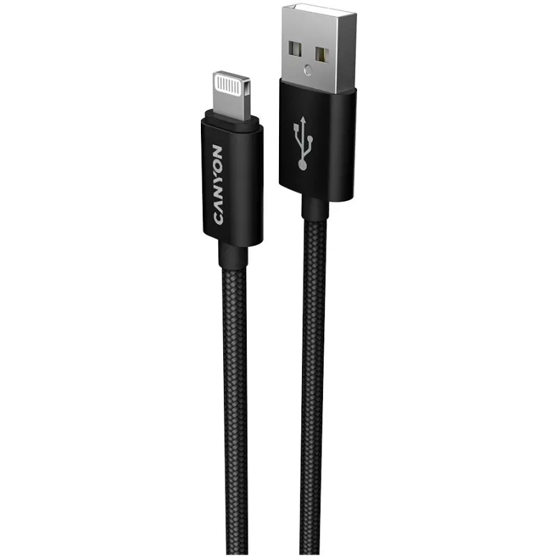 Canyon Charge & Sync MFI kabelis 1m Melns