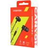 CANYON EP-3 Iekšējās austiņas ar mikrofonu, 1,2 m plakans kabelis, tumši pelēka