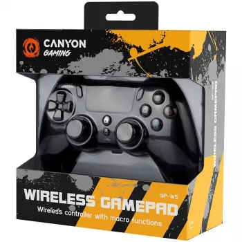 Canyon Gaming Wireless Gamepad GP-W5 ar skārienpaliktni PS4 Black