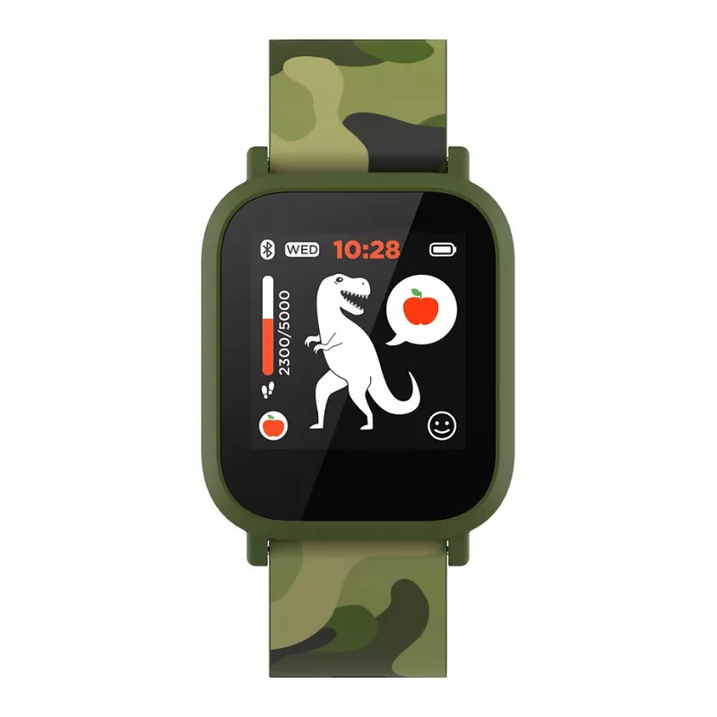 CANYON My Dino KW-33 Teenager Smart Watch, 1.3 collu IPS pilna skārienekrāna, zaļš plastmasas korpuss, IP68 ūdensizturīgs, BT 5.0