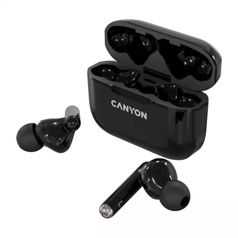 Canyon TWS-3 True Wireless Bluetooth austiņas ar uzlādes futrāli, melnas