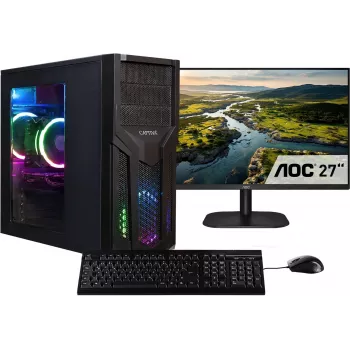 CAPTIVA PC Power Starter R80-009 TFT komplekts (Ryzen 5 5600G, 32GB RAM, 1TB SSD, DVD-RW, MSI, WLAN, Windows 11 Home) - 1.000 GB - DVD rakstītājs - Windows 11 Home