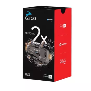 Cardo FRC2X103 Motocikla Bluetooth Intercoms 2 Kanāli 800 m Melns