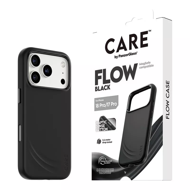 CARE by PanzerGlass Flow apvalks melns ar MagSafe iPhone 17 Pro
