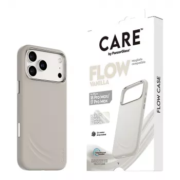 CARE by PanzerGlass Flow Case vaniļas krāsā ar MagSafe iPhone 17 Pro Max