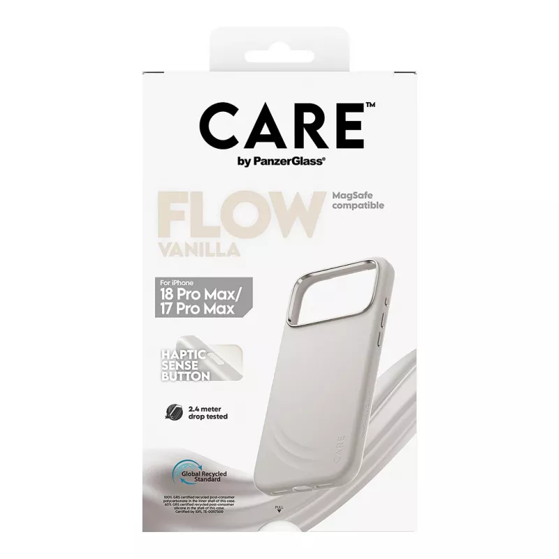 CARE by PanzerGlass Flow Case vaniļas krāsā ar MagSafe iPhone 17 Pro Max