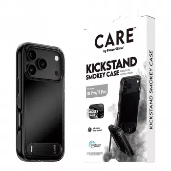 CARE by PanzerGlass Kickstand vāciņš Smokey Black MagSafe iPhone 17 Pro