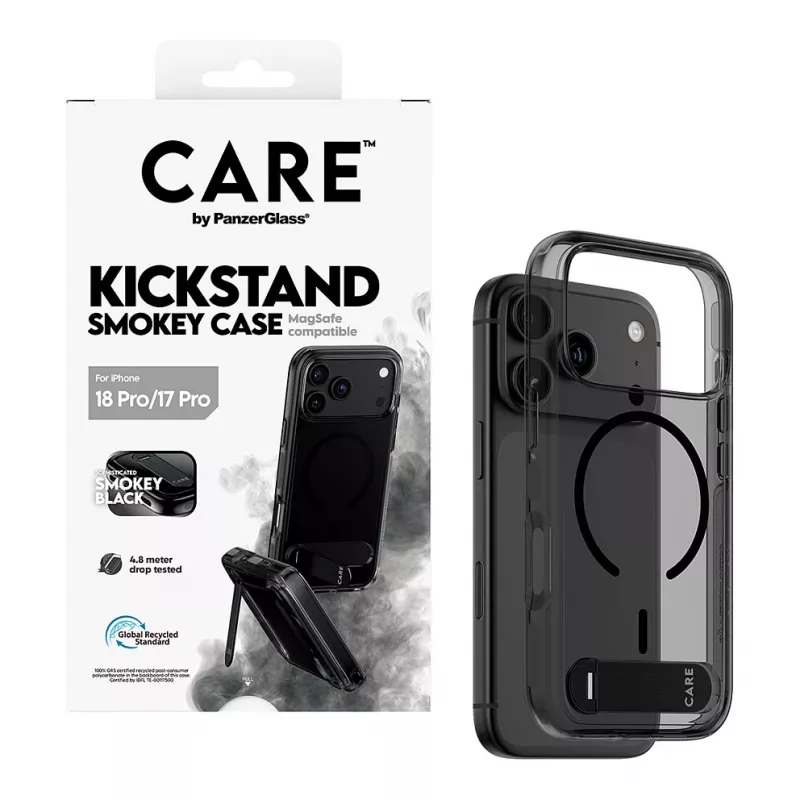 CARE by PanzerGlass Kickstand vāciņš Smokey Black MagSafe iPhone 17 Pro