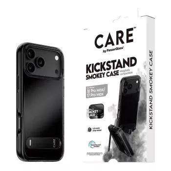 CARE by PanzerGlass Kickstand vāciņš Smokey ar melnu MagSafe iPhone 17 Pro Max