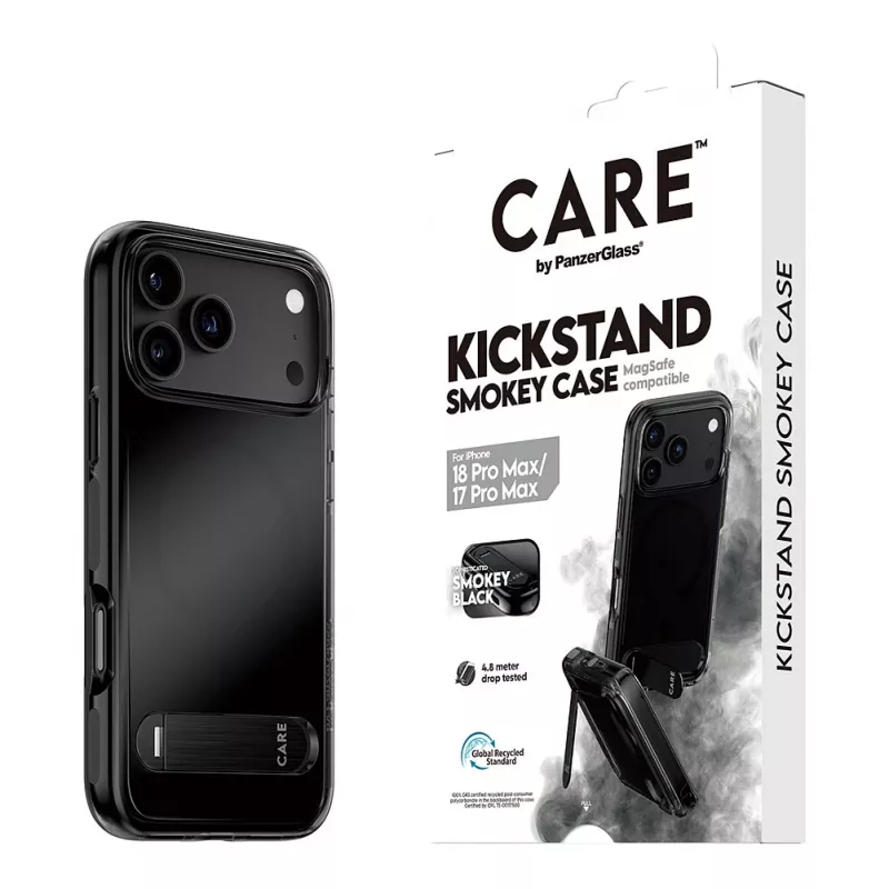CARE by PanzerGlass Kickstand vāciņš Smokey ar melnu MagSafe iPhone 17 Pro Max
