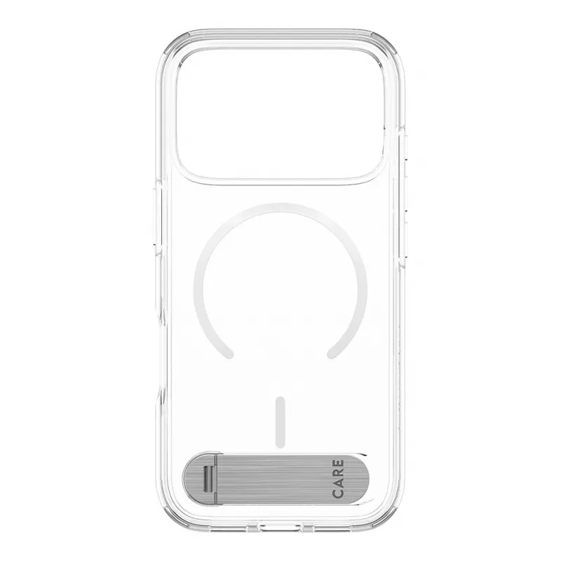 CARE by PanzerGlass Kickstand vāciņš caurspīdīgs ar baltu MagSafe iPhone 17 Pro