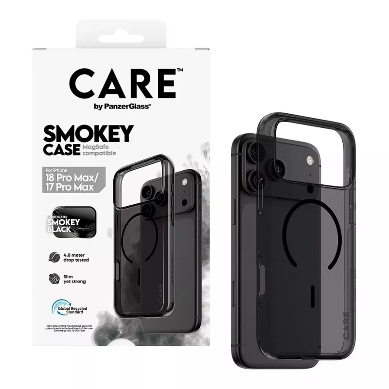 CARE by PanzerGlass Smokey vāciņš ar melnu MagSafe iPhone 17 Pro Max