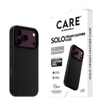 CARE by PanzerGlass Solo vegānas ādas apvalks melns ar MagSafe iPhone 17 Pro