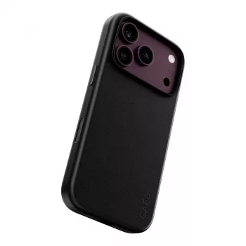 CARE by PanzerGlass Solo vegānas ādas apvalks melns ar MagSafe iPhone 17 Pro