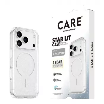 CARE by PanzerGlass Star Lit apvalks ar MagSafe iPhone 17 Pro - caurspīdīgs