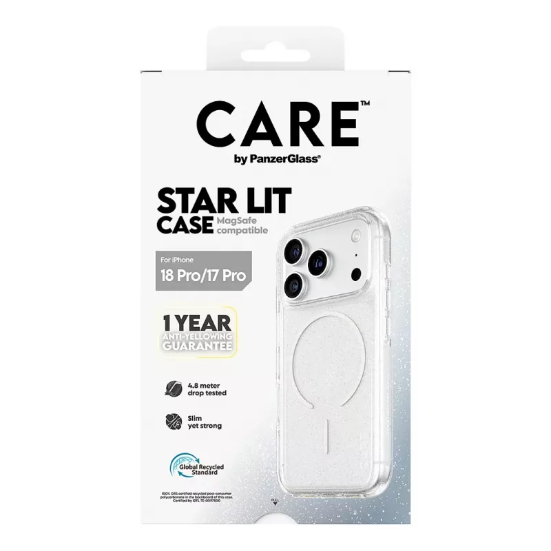 CARE by PanzerGlass Star Lit apvalks ar MagSafe iPhone 17 Pro - caurspīdīgs