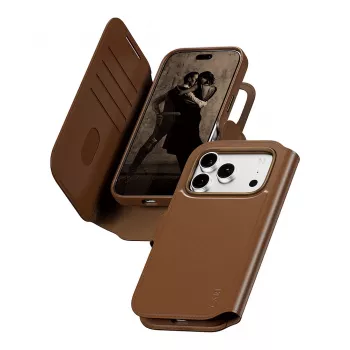 CARE by PanzerGlass Tango 2-in-1 maciņa futrālis brūnā krāsā ar MagSafe iPhone 17 Pro