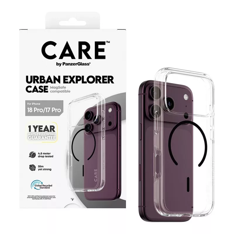 CARE by PanzerGlass Urban Explorer apvalks caurspīdīgs ar melnu MagSafe iPhone 17 Pro
