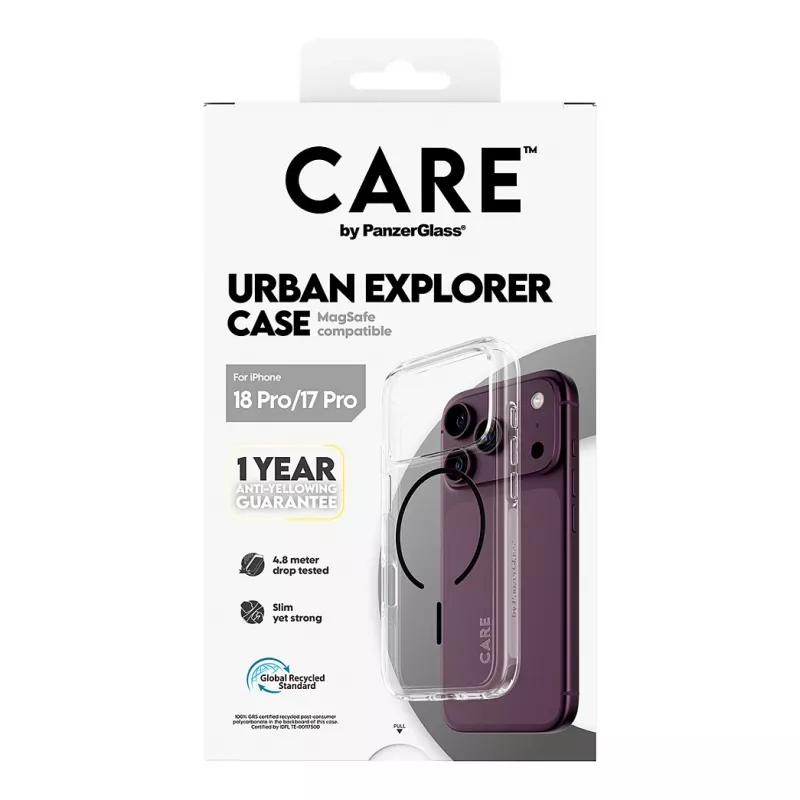 CARE by PanzerGlass Urban Explorer apvalks caurspīdīgs ar melnu MagSafe iPhone 17 Pro