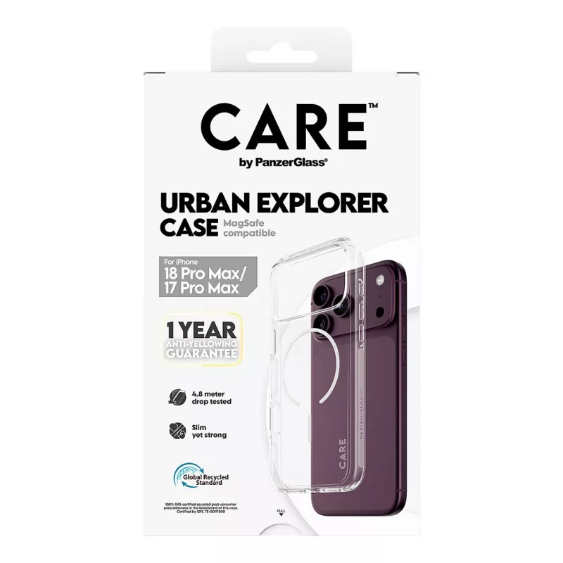 CARE by PanzerGlass Urban Explorer apvalks caurspīdīgs ar baltu MagSafe iPhone 17 Pro Max