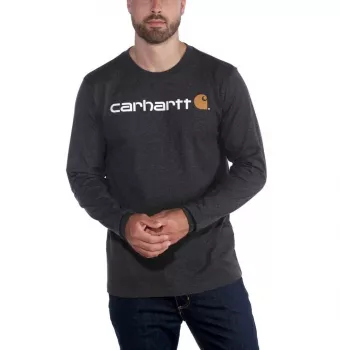Carhartt Core Logo džemperis ar garām piedurknēm - Carbon Heather