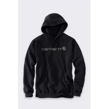 Carhartt Marquette Logo kapuces sporta krekls - Melns/Pelēks - L izmērs