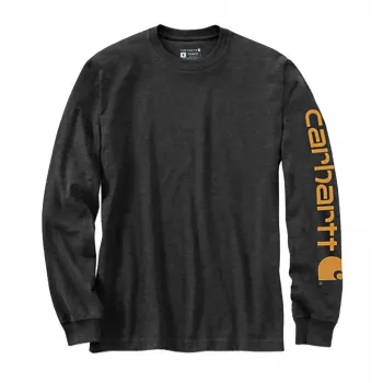 Carhartt vīriešu garās piedurknes logo T-krekls - Carbon, Small