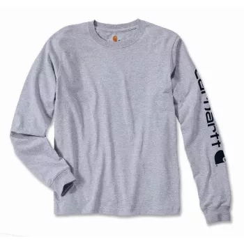 Carhartt Sleeve Logo garām piedurknēm T-krekls - pelēks, L