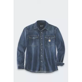 Carhartt WIP Montana Denim Relaxed LS krekls Wyatt - Vīriešu garo piedurkņu džinsa krekls