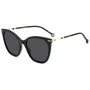 Carolina Herrera HER0091S807 Sieviešu kaķacs formas saulesbrilles - Melns acetāta rāmis, Pelēkas polikarbonāta lēcas, UV400 aizsardzība
