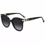 CAROLINA HERRERA HER0134S807 Sieviešu saulesbrilles - Melns acetāta rāmis, Pelēkas polikarbonāta lēcas, 55/21/145 mm