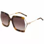 CAROLINA HERRERA HER0216GSLVL Sieviešu tauriņveida saulesbrilles - Havana acetāta rāmis, pelēkas gradienta lēcas, UV400 aizsardzība