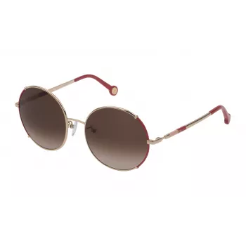 Carolina Herrera SHE152 Saulesbrilles Sievietēm - Kaķacs Rāmis, UV400 Aizsardzība, Havana/Gradient Brūns