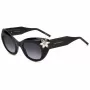 CAROLINA HERRERA Sieviešu kaķacs formas saulesbrilles HER0215S807 - Melns acetāta rāmis, pelēkas polikarbonāta lēcas, 50 mm