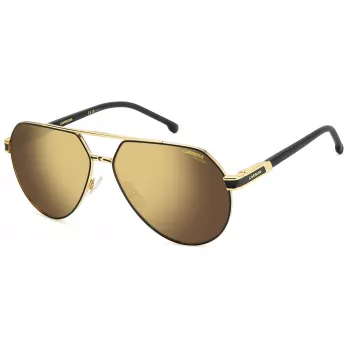 CARRERA 1067/SI Vīriešu saulesbrilles - Pilota kvadrātveida rāmis, melns acetāts, pelēkas polikarbonāta lēcas, UV400 aizsardzība, 62mm lēca, 14mm tilts, 145mm deniņi