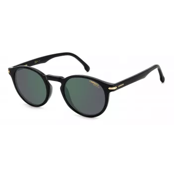 Carrera 301S80 Unisex saulesbrilles - melns rāmis, pelēkas lēcas, 50/23/145 mm