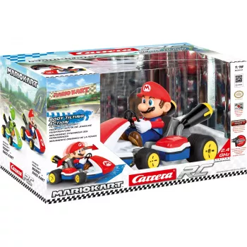 Carrera RC Mario Kart - Mario sacīkšu karts ar skaņu sarkans/zils, 1:16
