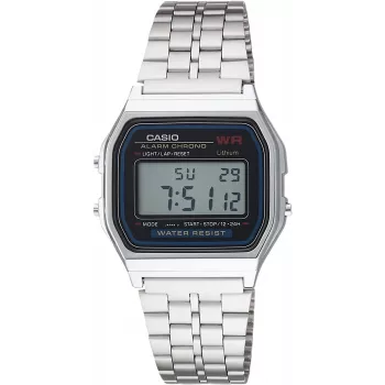 CASIO A-159WA-N1 Unisex Digitalais Kvarca Pulkstenis, 33mm, Sudrabs/Pelēks