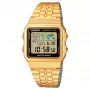 CASIO A500WGA-1 Vīriešu digitālais pulkstenis 39mm Zelta toņa nerūsējošais tērauds