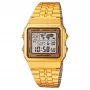 CASIO A500WGA-9 Vīriešu digitālais kvarca pulkstenis 39mm zelta krāsas nerūsējošais tērauds