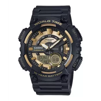 CASIO AEQ110BW-9AVDF Vīriešu analog-digitālais pulkstenis, 52,2 mm, melns/balts
