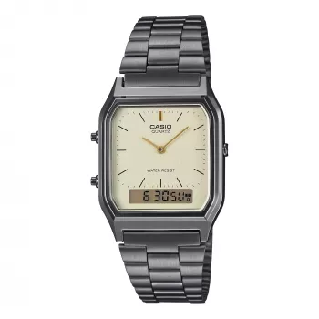 CASIO AQ-230GG-9A Unisex Analog-Digital Watch, 38.8mm, Gunmetal and Gold-tone