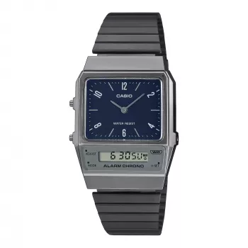 CASIO AQ-800EB-2AEF Unisex Analog-Digital Pulkstenis, 32mm, Zils Ciparnīca, Sudraba Siets