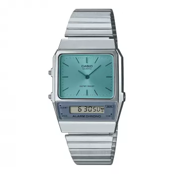 CASIO AQ-800EC-2AE Unisex Analog-Digital Watch, 40mm, Silver/Blue