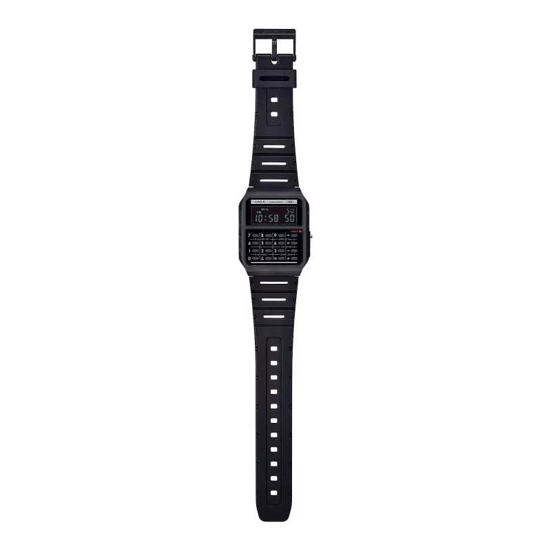 CASIO CA-53WB-1BEF Unisex Digitalais Kvarci Pulkstenis ar Kalkulatoru, Melns Sveķi