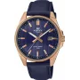 Casio Edifice EFV-150CL-2AVUEF vīriešu pulkstenis ar zilu ciparnīcu un brūnu ādas siksnu