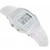 Casio F-91WS-7DF digitālais pulkstenis – caurspīdīgs balts sveķu korpuss, unisex, kvarca, LED fona apgaismojums, ūdensizturīgs 3 ATM